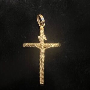 ITALIAN 14k GOLD Crucifix Cross Pendant 2” long beautifully detailed! AFR stamp